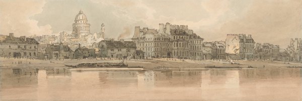 View of the Pantheon from the Arsenal  by Thomas Girtin - Hand-Painted Oil Painting Reproduction
