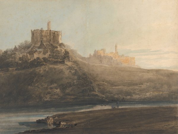 Warkworth Castle, Northumberland  by Thomas Girtin - Hand-Painted Oil Painting Reproduction
