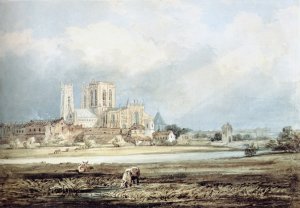 York Minster from the South-East, with Layerthorpe Bridge Oil painting by Thomas Girtin