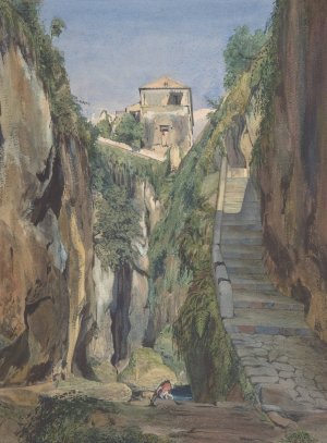 A Glen in Sorrento by Thomas Hartley Cromek Oil Painting