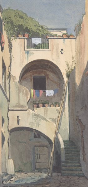 A House at Sorrento by Thomas Hartley Cromek Oil Painting