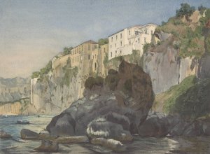 Houses at Sorrento by Thomas Hartley Cromek Oil Painting