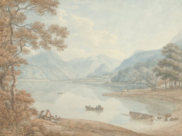 Main Product Photo of Gezicht op Derwent Water, in de richting van Borrowdale  Painting by Thomas Hearne