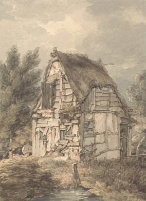 Half Timbered and Thatched Shack by Thomas Hearne Oil Painting