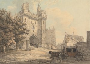 The Gateway of Lancaster Castle by Thomas Hearne Oil Painting