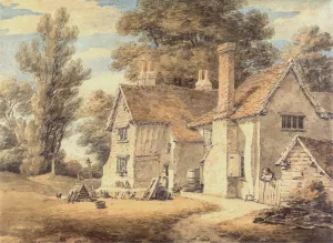 The Poor House, Hadley, Hertfordshire by Thomas Hearne Oil Painting