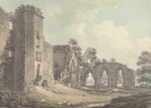 The Ruins of the College of Lincluden, Near Dumfries by Thomas Hearne Oil Painting