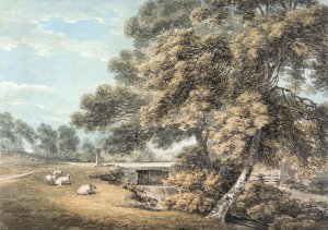 The Trees and River in the Park at Coleorton Hall, Leicestershire by Thomas Hearne Oil Painting