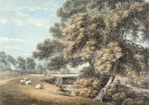 The Trees and River in the Park at Coleorton Hall, Leicestershire by Thomas Hearne Oil Painting
