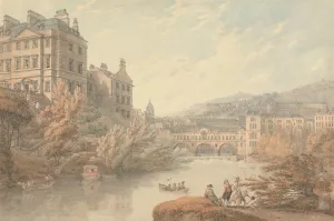 View of Bath from Spring Gardens by Thomas Hearne Oil Painting