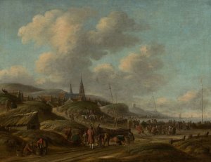 Coast in Scheveningen by Thomas Heeremans Oil Painting