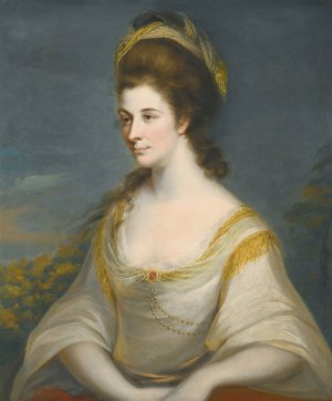 Portrait Of Sophia Dashwood by Thomas Hickey Oil Painting