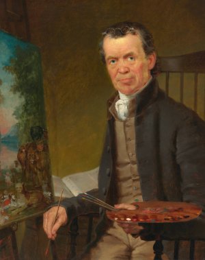 Edward Hicks Painting the Peaceable Kingdom by Thomas Hicks Oil Painting