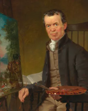 Edward Hicks Painting the Peaceable Kingdom by Thomas Hicks Oil Painting