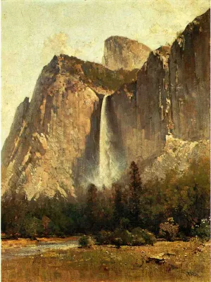 Bridal Veil Falls - Yosemite Valley by Thomas Hill - Oil Painting Reproduction