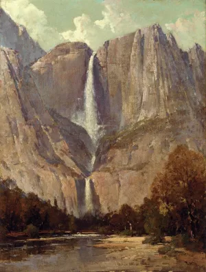 Bridle Veil Fall, Yosemite by Thomas Hill - Oil Painting Reproduction