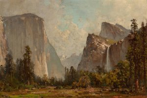 Gates of Yosemite and Bridal Veil Falls by Thomas Hill Oil Painting
