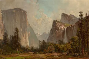 Gates of Yosemite and Bridal Veil Falls by Thomas Hill Oil Painting