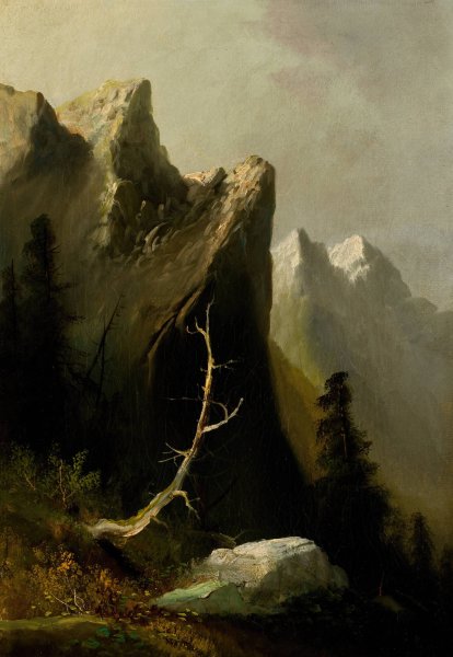 Indian Rock, Blue Mountains by Thomas Hill - Hand-Painted Oil Painting Reproduction