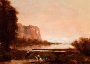 Landscape with Two Indians by Thomas Hill Oil Painting