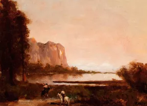 Landscape with Two Indians by Thomas Hill Oil Painting