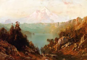 Mount Shasta from Castle Lake at Evening by Thomas Hill - Oil Painting Reproduction