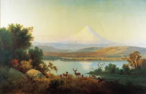 Mt. Hood Erupting painting by Thomas Hill