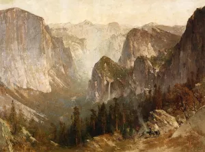 Piute Indian Encampment, Yosemite by Thomas Hill - Oil Painting Reproduction