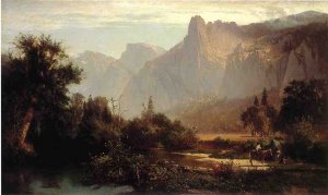 Piute Indian Family in Yosemite Valley by Thomas Hill Oil Painting