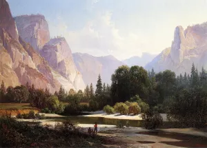 Piute Indians in Yosemite Valley painting by Thomas Hill