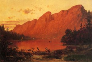 Profile Peakk from Profile Lake, New Hampshire by Thomas Hill Oil Painting