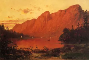 Profile Peakk from Profile Lake, New Hampshire by Thomas Hill - Oil Painting Reproduction