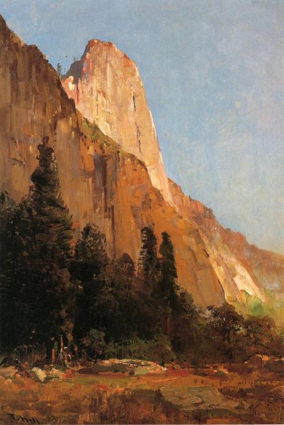 Sentinel Rock, Yosemite by Thomas Hill - Hand-Painted Oil Painting Reproduction