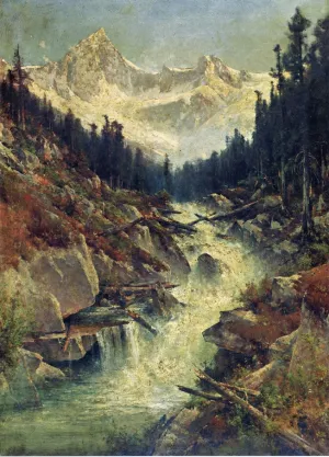 Sir Donald Peak and Selkirk Glacier, Canada by Thomas Hill - Oil Painting Reproduction