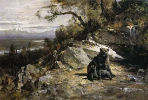 Squaw Valley near Now-ow-wa (also known as Old Grizzly's Den Invaded) painting by Thomas Hill
