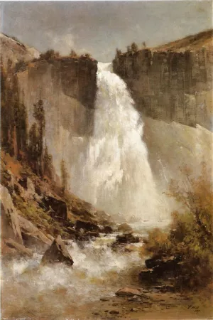 The Falls of Yosemite by Thomas Hill - Oil Painting Reproduction