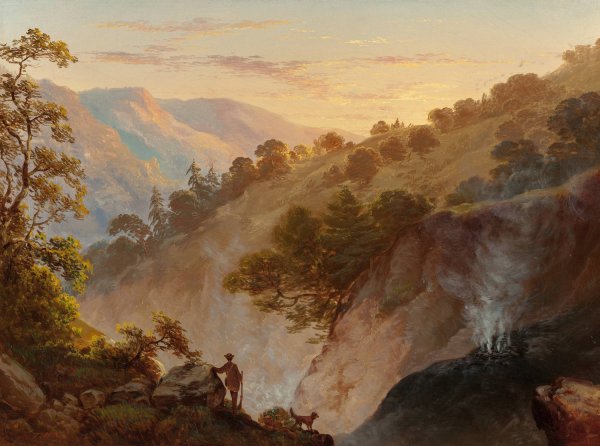 The Geysers, Sonoma, California by Thomas Hill - Hand-Painted Oil Painting Reproduction