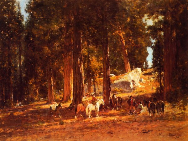 The Mountain Pass by Thomas Hill - Hand-Painted Oil Painting Reproduction