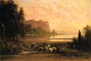 Trappers in Yosemite Mountains by Thomas Hill - Oil Painting Reproduction