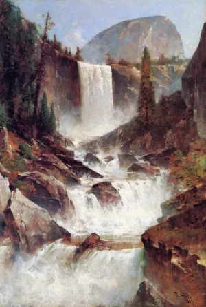 Vernal Falls, Yosemite by Thomas Hill - Oil Painting Reproduction