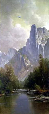 Yosemite Valley with Half Dome by Thomas Hill - Oil Painting Reproduction