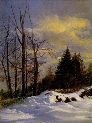 Catskill Winter Landscape by Thomas Hiram Hotchkiss Oil Painting