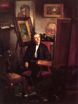 Self Portrait of the Artist in His Studio by Thomas Hovenden Oil Painting