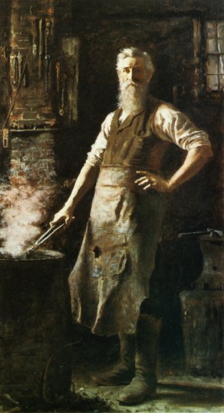 Main Product Photo of The Village Blacksmith Painting by Thomas Hovenden