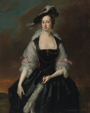Portrait of Lady Frances Courtenay by Thomas Hudson Oil Painting