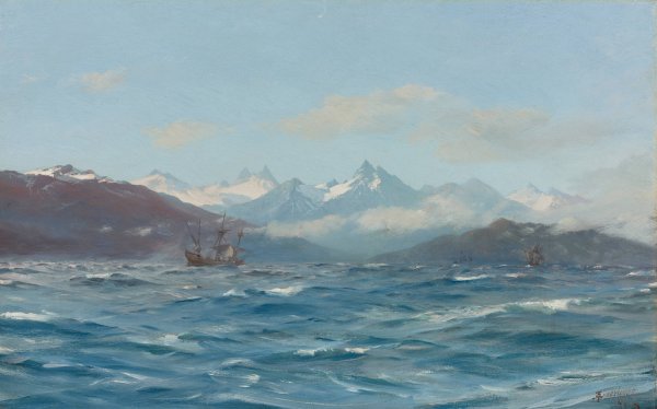 Crossing The Straits Of Magellan  by Thomas Jacques Somerscales - Hand-Painted Oil Painting Reproduction