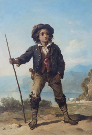 The Herd Boy Oil painting by Thomas Jones Barker
