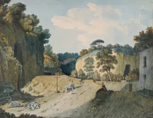 A Road in a Gorge near Naples by Thomas Jones Oil Painting