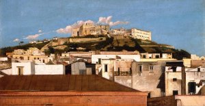 A View of Certosa di San Martino with the Castel Sant'Elmo, Naples by Thomas Jones Oil Painting