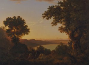Lake Albano, Italy by Thomas Jones Oil Painting